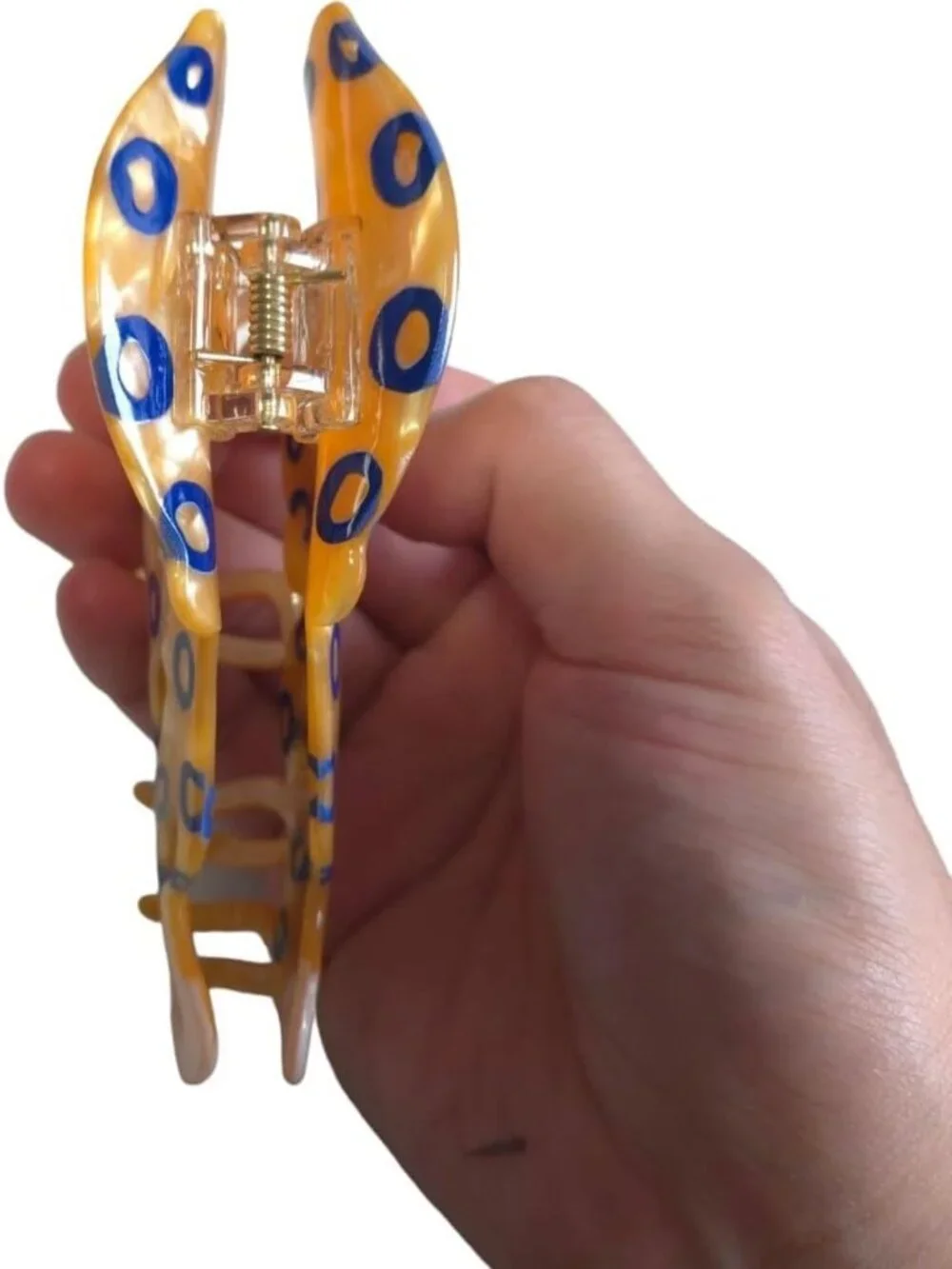 Blue-Ringed Octopus Big Claw Clips for Women | Smooth, Glossy, Non-Irritating